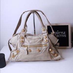 Balenciaga City Gris Pyrite Agneau Leather